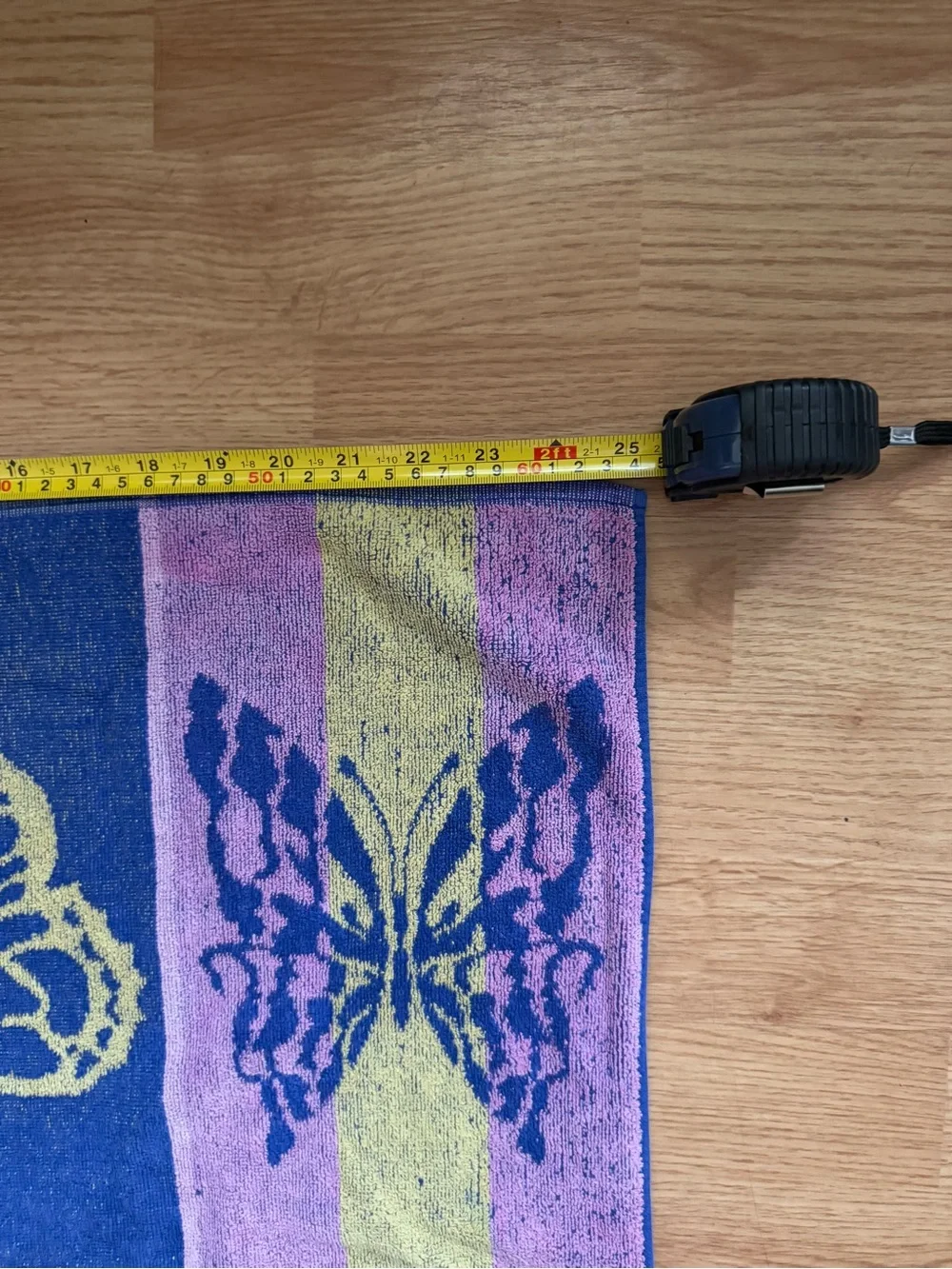 Vtg 80s Cecil Saydah Karen Allen Butterfly Beach Towel Body Sheet Reversible